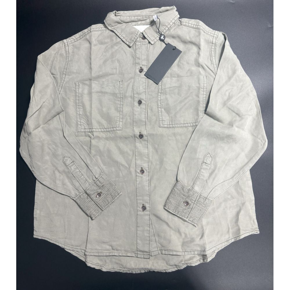 One Teaspoon NWT Kids Soho Button up Shirt in Khaki/Olive Green 8-9 $89